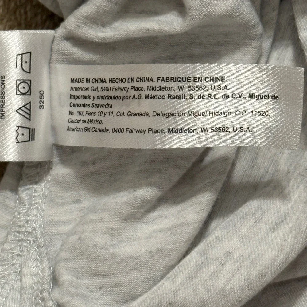 American Girl Kids S'more Please Pajama Set Gray Blue Size L 14/16 PJs